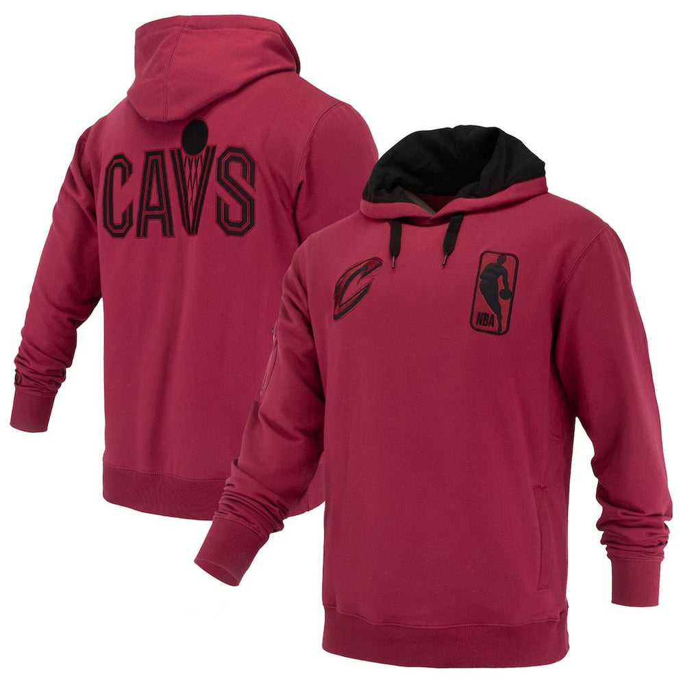 Cleveland Cavaliers FISLL Unisex Logoman Shadow Collection Pullover Hoodie Wine - NBA