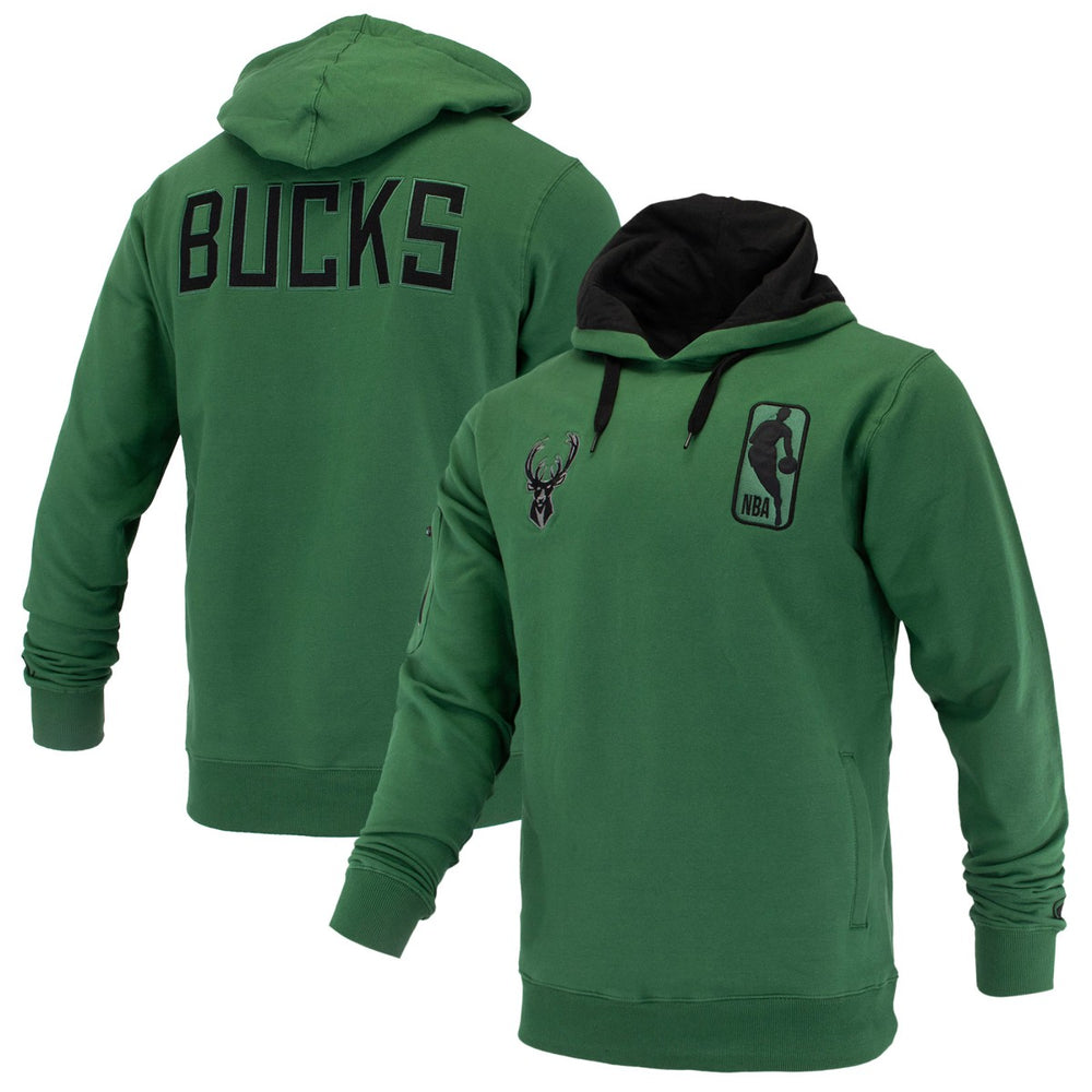 Milwaukee Bucks FISLL Unisex Logoman Shadow Collection Pullover Hoodie Hunter Green - NBA