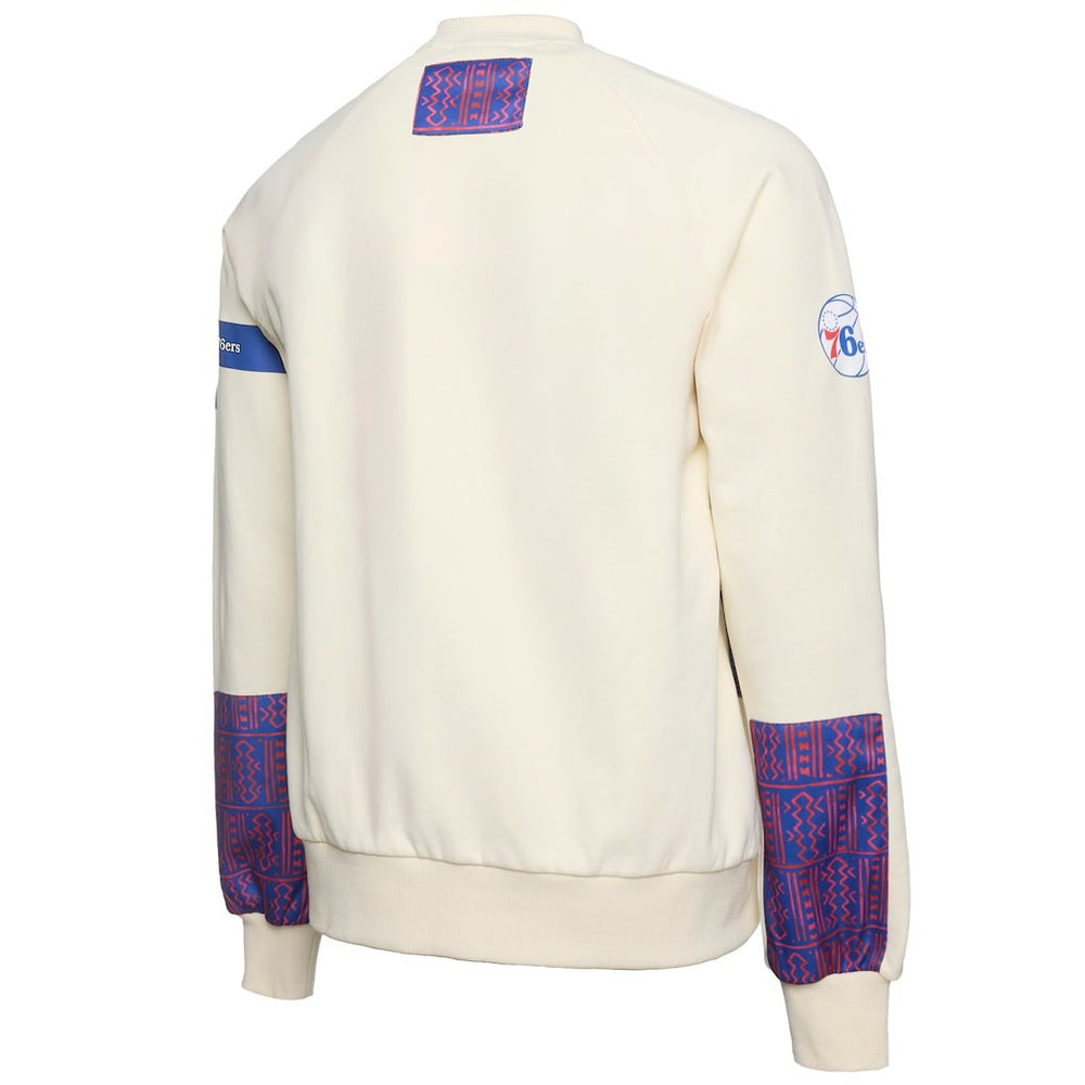 Philadelphia 76ers NBA x Two Hype Culture & Hoops Collection Premium Pullover Sweatshirt - Cream - NBA