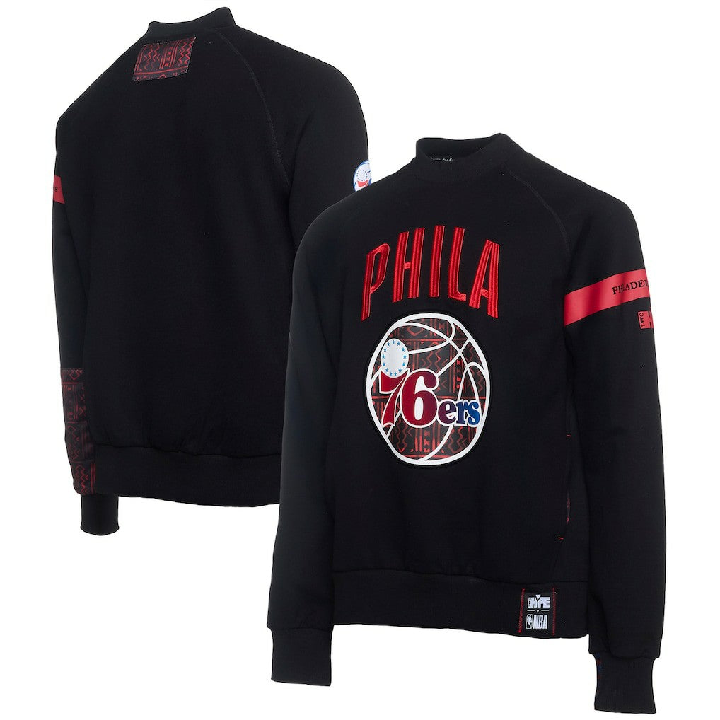 Philadelphia 76ers NBA x Two Hype Culture & Hoops Collection Premium Pullover Sweatshirt - Black - NBA