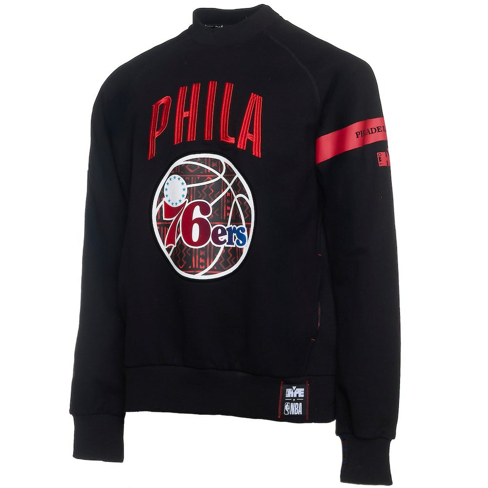 Philadelphia 76ers NBA x Two Hype Culture & Hoops Collection Premium Pullover Sweatshirt - Black - NBA