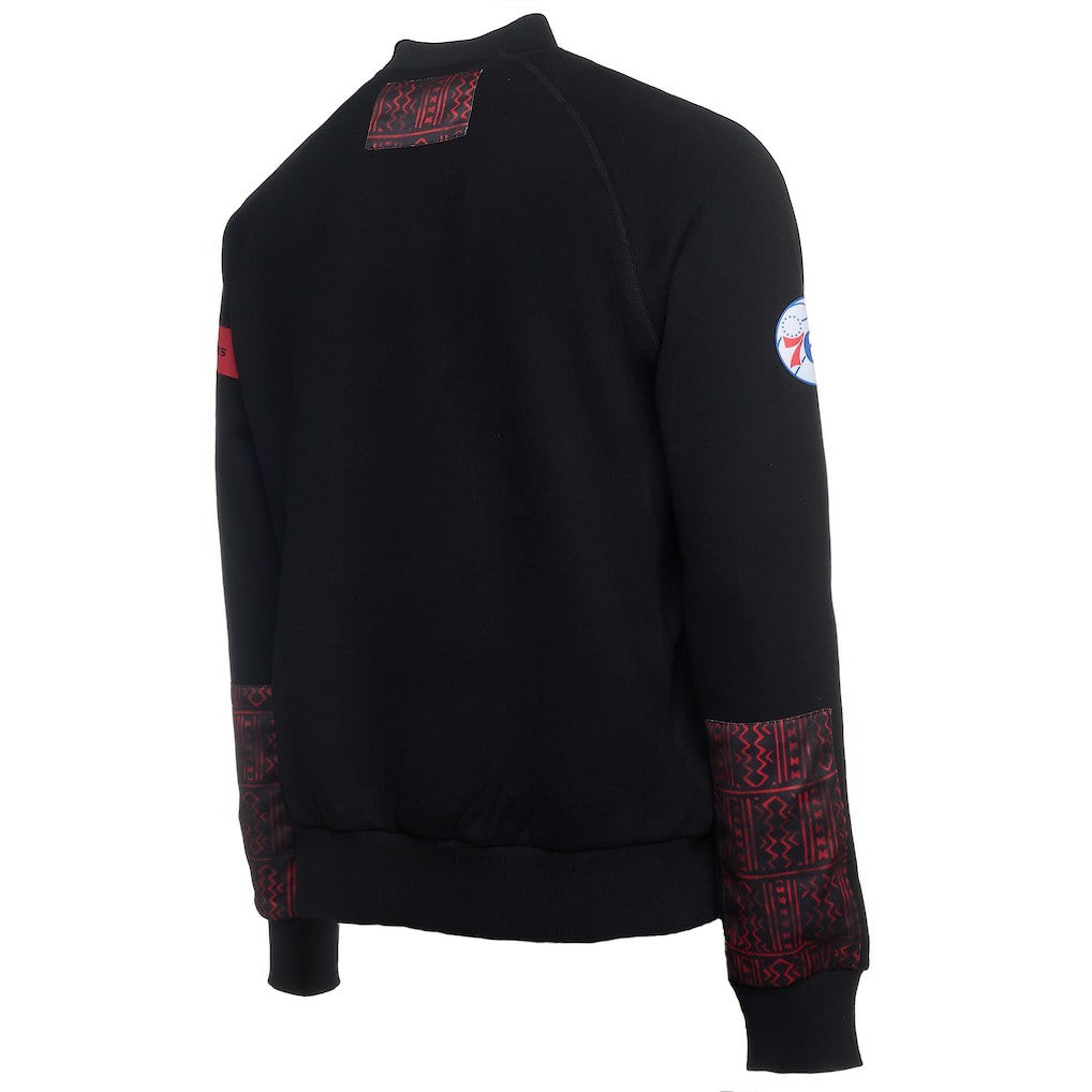 Philadelphia 76ers NBA x Two Hype Culture & Hoops Collection Premium Pullover Sweatshirt - Black - NBA
