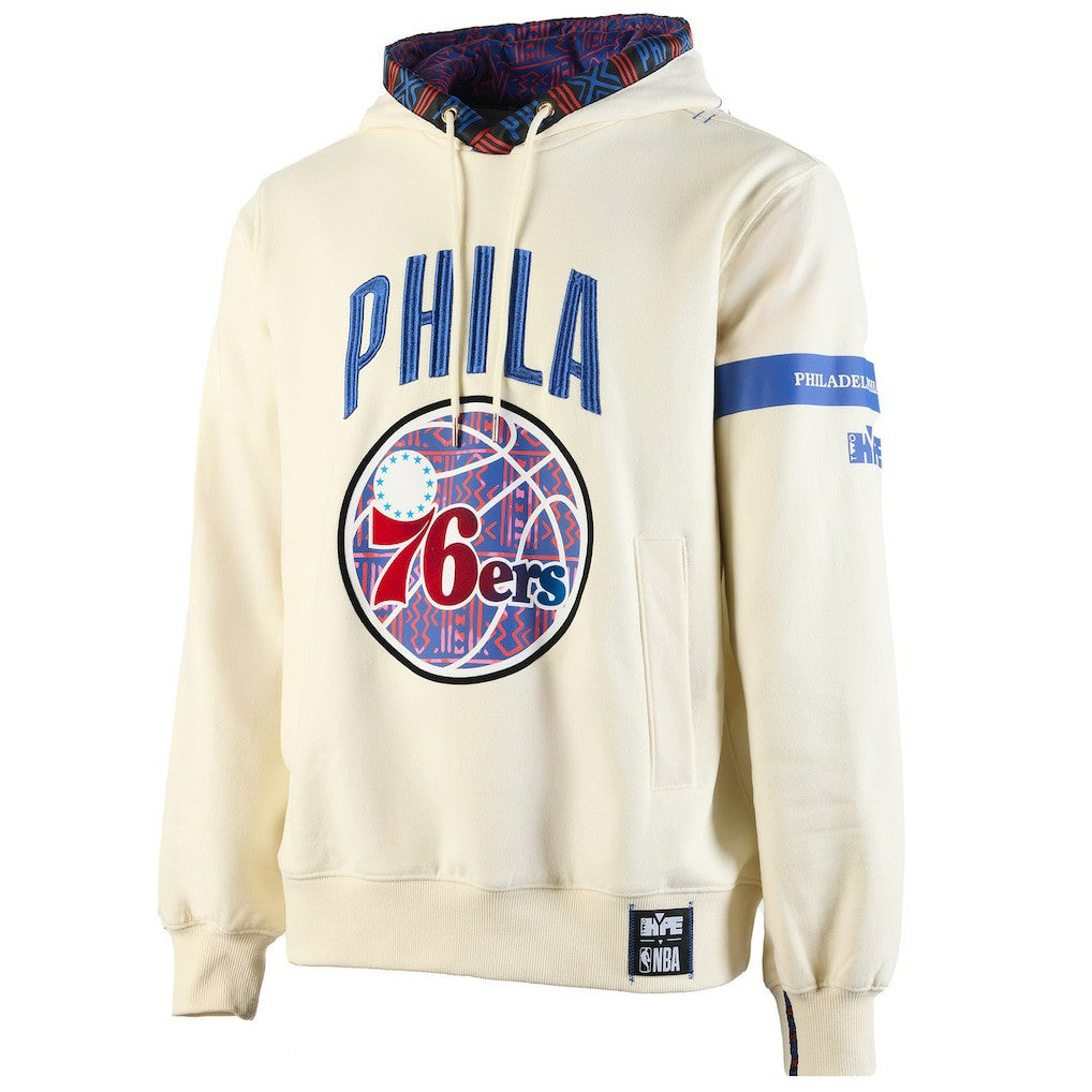 Philadelphia 76ers NBA x Two Hype Culture & Hoops Collection Premium Pullover Hoodie - Cream - NBA