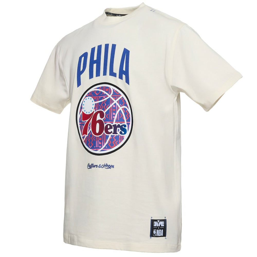 Philadelphia 76ers NBA x Two Hype Culture & Hoops Collection Premium T-Shirt - Cream - NBA