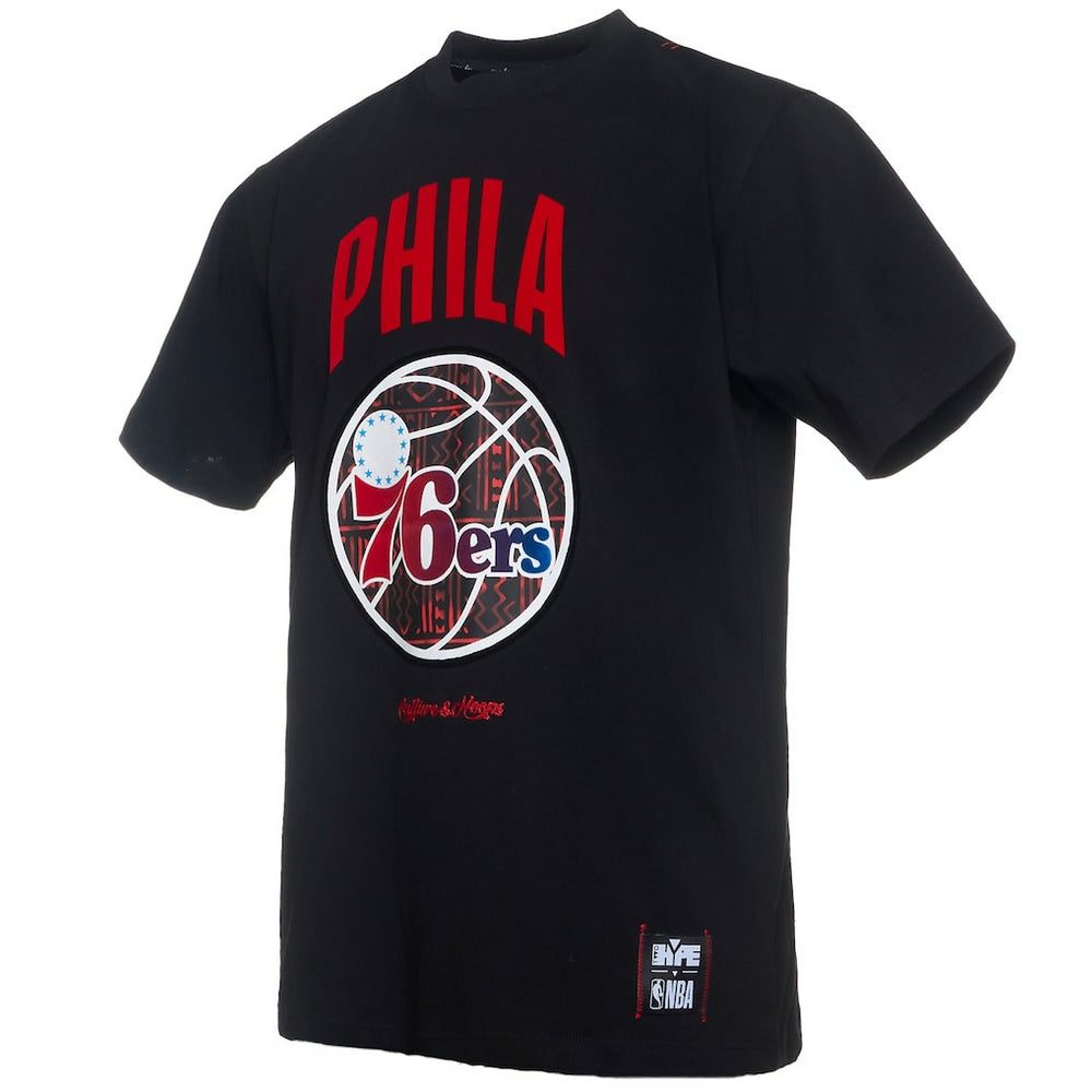 Philadelphia 76ers NBA x Two Hype Culture & Hoops Collection Premium T-Shirt - Black - NBA