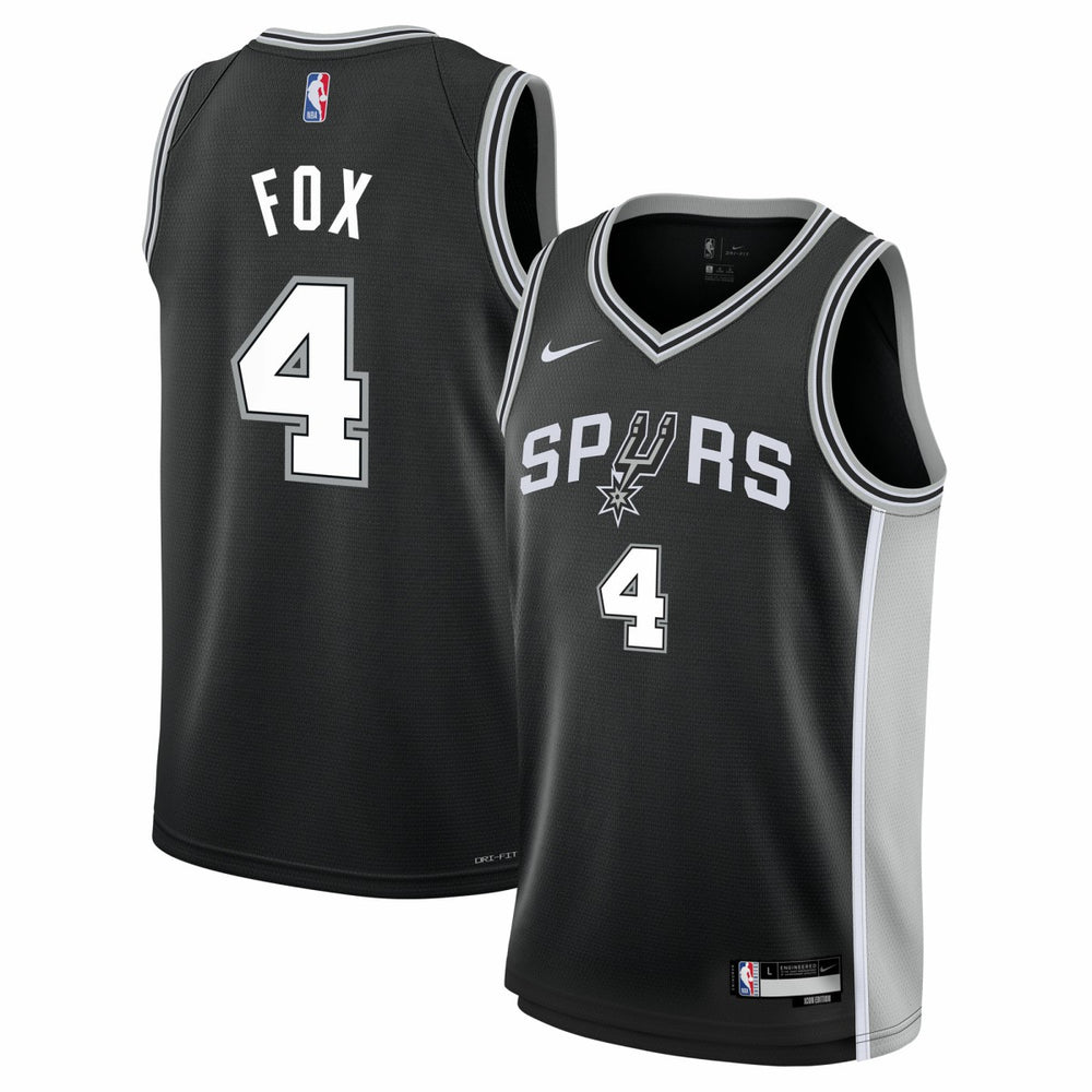 De'Aaron Fox San Antonio Spurs Youth Swingman Jersey Icon Edition Black - NBA