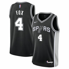 De'Aaron Fox San Antonio Spurs Youth Swingman Jersey Icon Edition Black - NBA