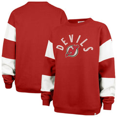 New Jersey Devils '47 Women's Eephus Barred Pullover Sweatshirt - Red - NHL