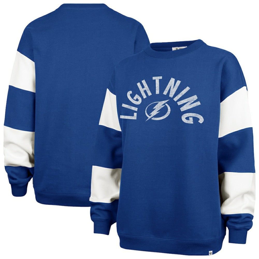 Tampa Bay Lightning '47 Women's Eephus Barred Pullover Sweatshirt - Blue - NHL
