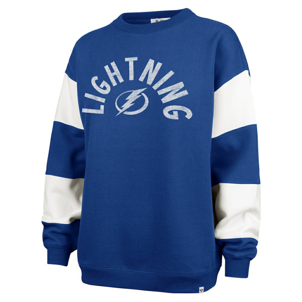 Tampa Bay Lightning '47 Women's Eephus Barred Pullover Sweatshirt - Blue - NHL