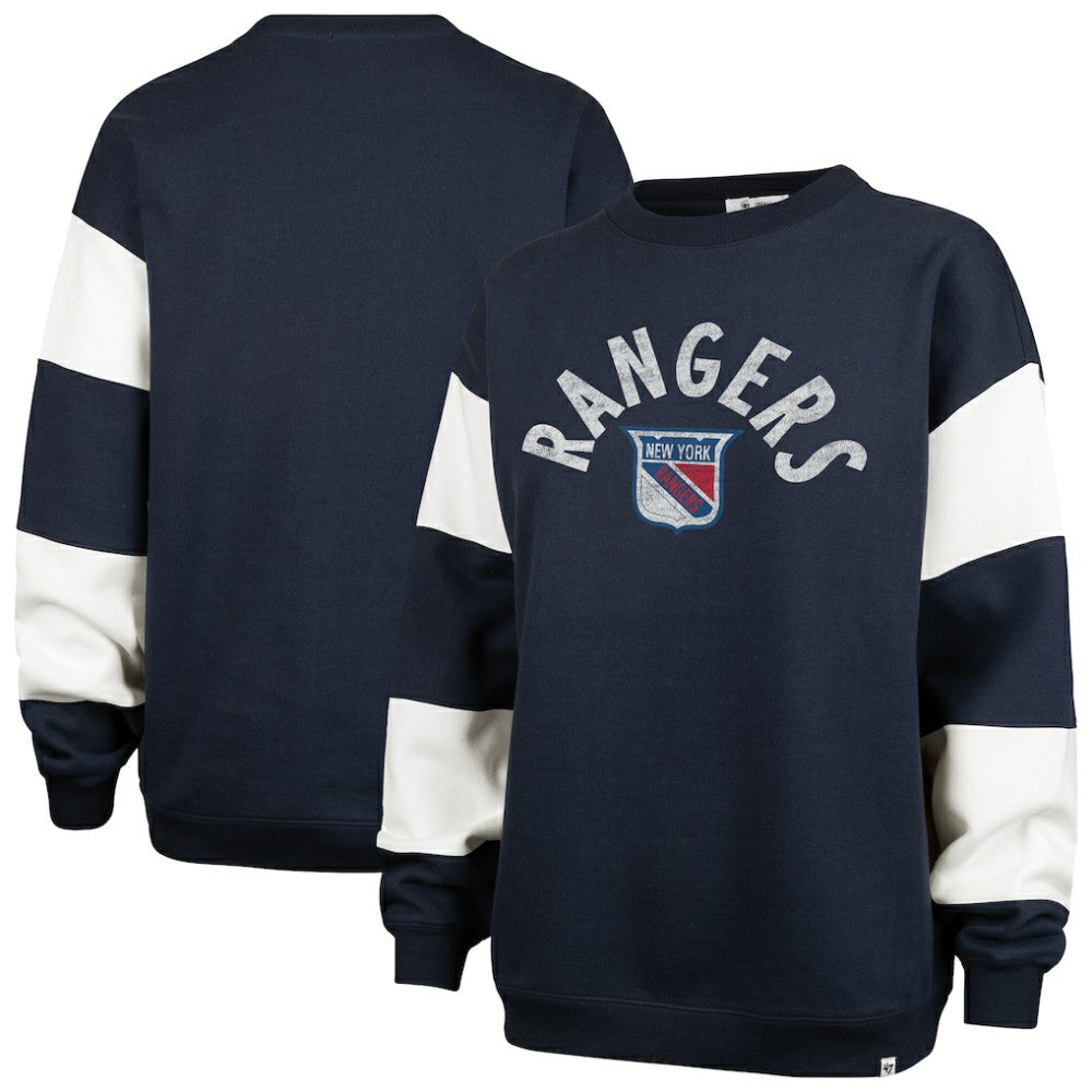 New York Rangers '47 Women's Eephus Barred Pullover Sweatshirt - Navy - NHL