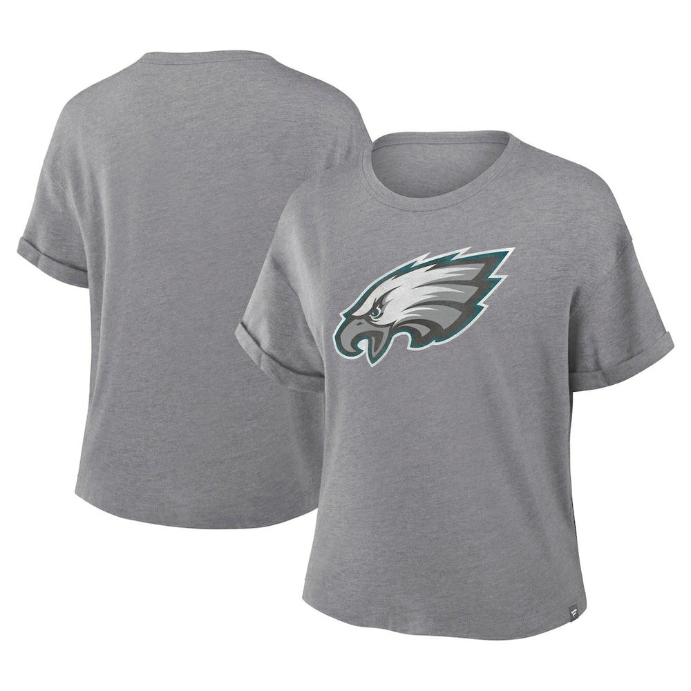 Philadelphia Eagles Women's Tribute Tri-Blend Boxy T-Shirt Heather Gray | Fanatics