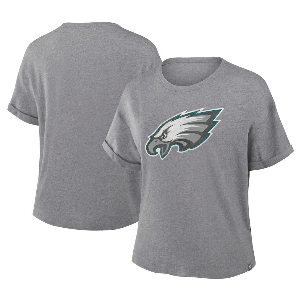 Philadelphia Eagles Women's Tribute Tri-Blend Boxy T-Shirt Heather Gray | Fanatics