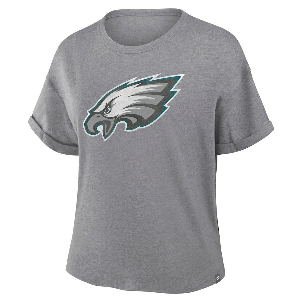 Philadelphia Eagles Women's Tribute Tri-Blend Boxy T-Shirt Heather Gray | Fanatics