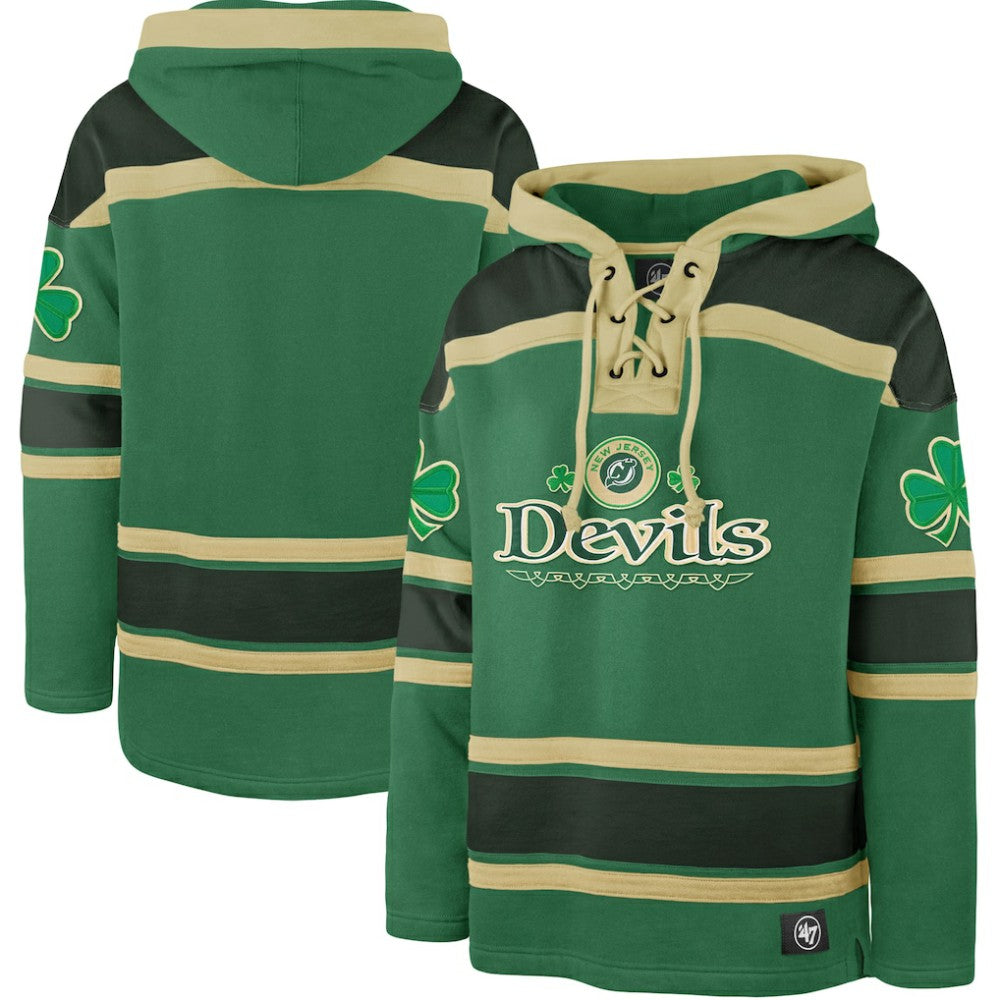 New Jersey Devils '47 St. Patrick's Day McLucky Superior Lacer Pullover Hoodie - Kelly Green - NHL