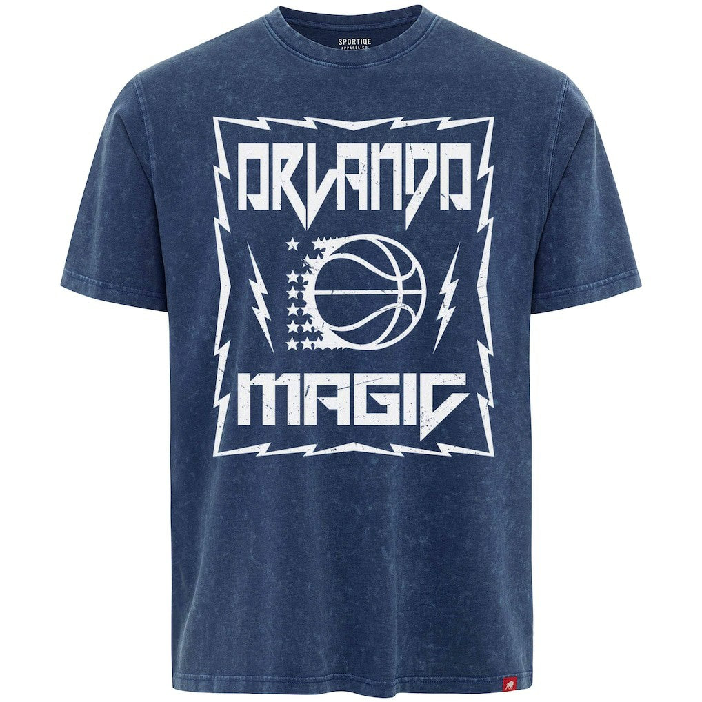 Orlando Magic Sportiqe Unisex Rock & Roll Collection Angus Premium Mineral Wash T-Shirt Blue - NBA