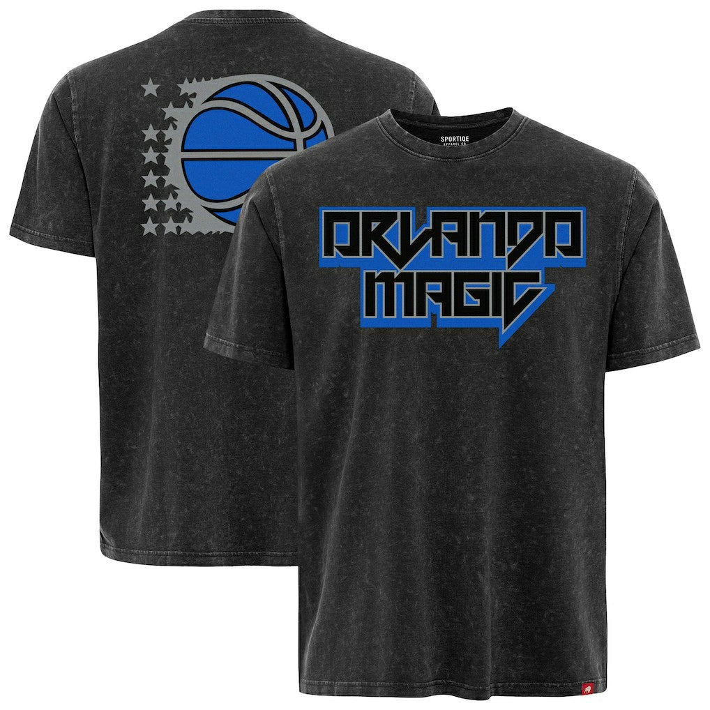 Orlando Magic Sportiqe Unisex Rock & Roll Collection Angus Premium Mineral Wash T-Shirt Black - NBA