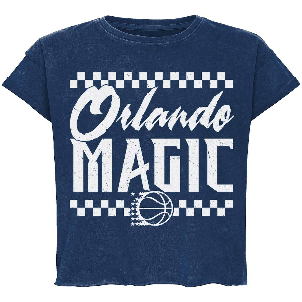 Orlando Magic Sportiqe Unisex Rock & Roll Collection Gwen Premium Mineral Wash Cropped T-Shirt Blue - NBA