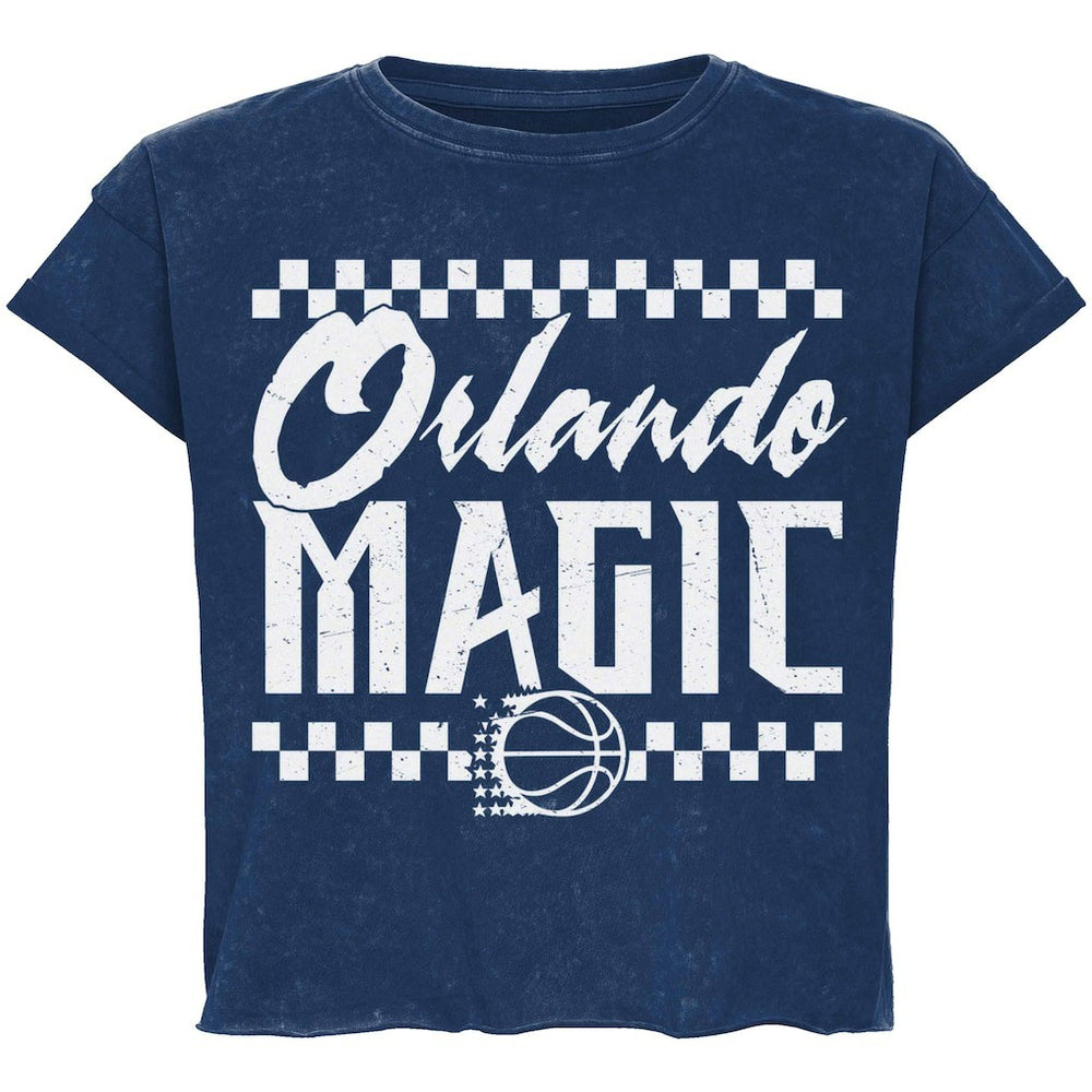 Orlando Magic Sportiqe Unisex Rock & Roll Collection Gwen Premium Mineral Wash Cropped T-Shirt Blue - NBA