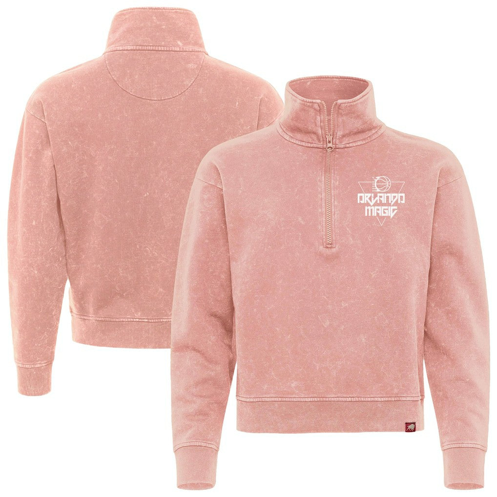 Orlando Magic Sportiqe Unisex Rock & Roll Collection Iggy Cropped Quarter-Zip Pullover Coral - NBA