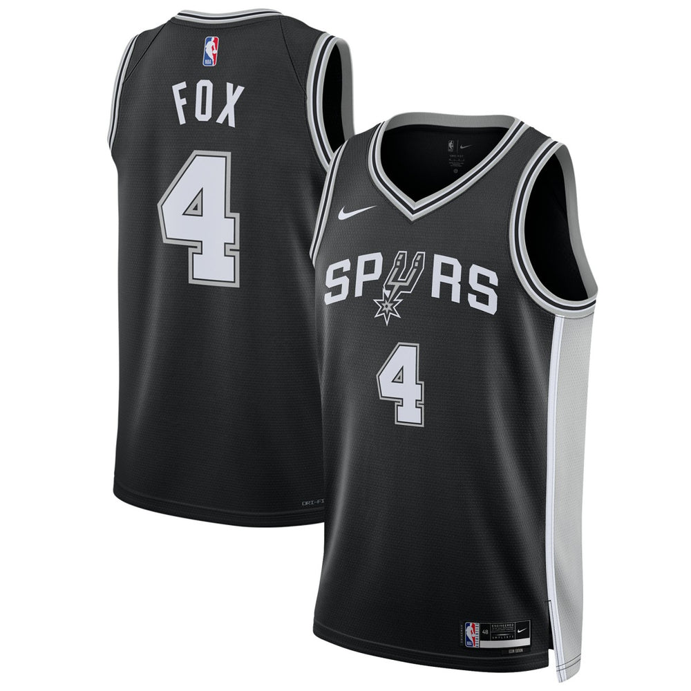 De'Aaron Fox San Antonio Spurs Unisex Swingman Player Jersey Icon Edition Black - NBA