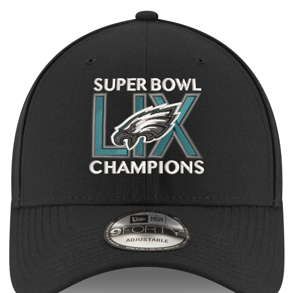 Philadelphia Eagles New Era Super Bowl LIX Champions 9FORTY Adjustable Hat Black | NFL