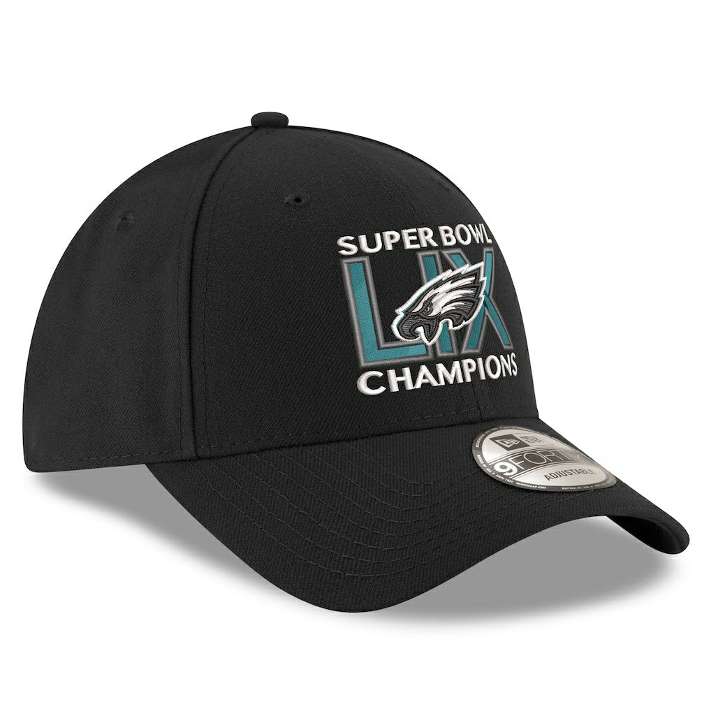 Philadelphia Eagles New Era Super Bowl LIX Champions 9FORTY Adjustable Hat Black | NFL