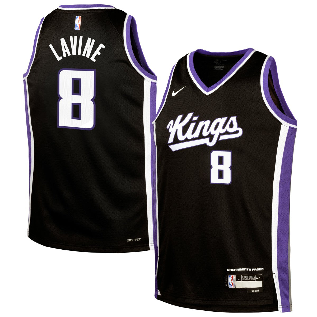 Zach LaVine Sacramento Kings Youth Swingman Jersey Icon Edition Black - NBA