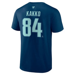 Kaapo Kakko Seattle Kraken Fanatics Authentic Stack Name & Number T-Shirt - Navy - NHL