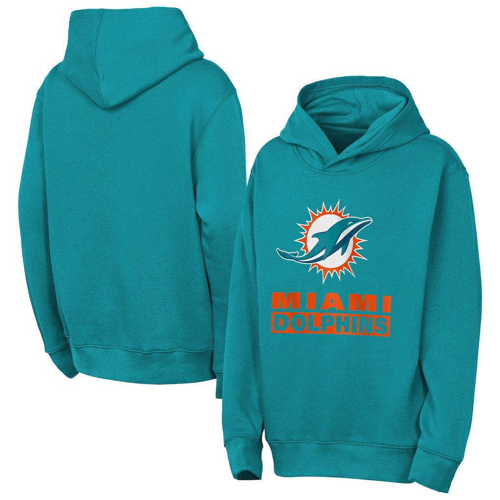 Miami Dolphins Outerstuff Youth Back to Basics Hoodie Aqua | NFL