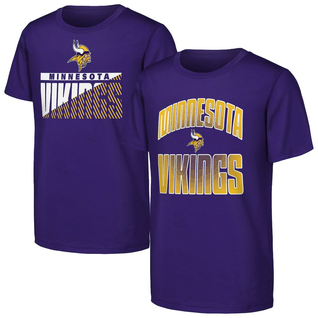Minnesota Vikings Outerstuff Youth Never Quit 2-Pack T-Shirt Set Purple | NFL