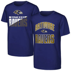 Baltimore Ravens Outerstuff Youth Never Quit 2-Pack T-Shirt Set Purple | NFL