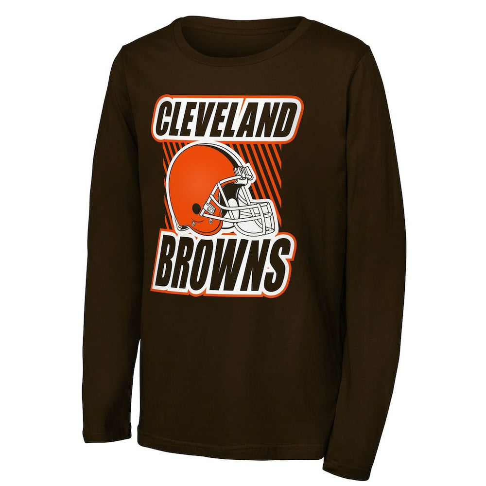Cleveland Browns Outerstuff Youth Never Settle Long Sleeve T-Shirt Brown | NFL