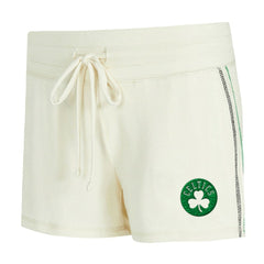 Boston Celtics Concepts Sport Women's Kaki Hacci Knit Long Sleeve Top & Shorts Set Cream - NBA