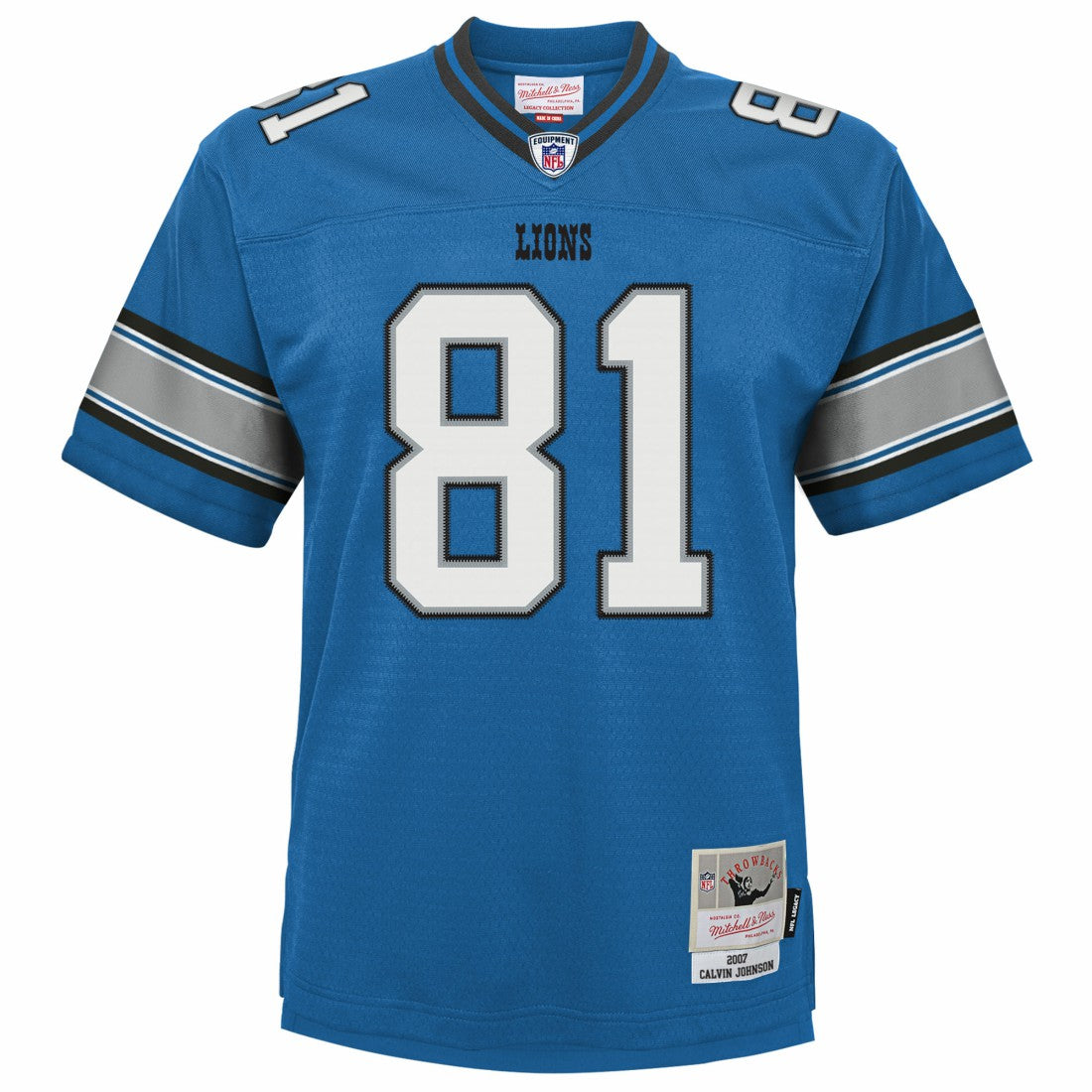 Calvin Johnson Detroit Lions Youth Legacy Replica Jersey Blue | Mitchell & Ness