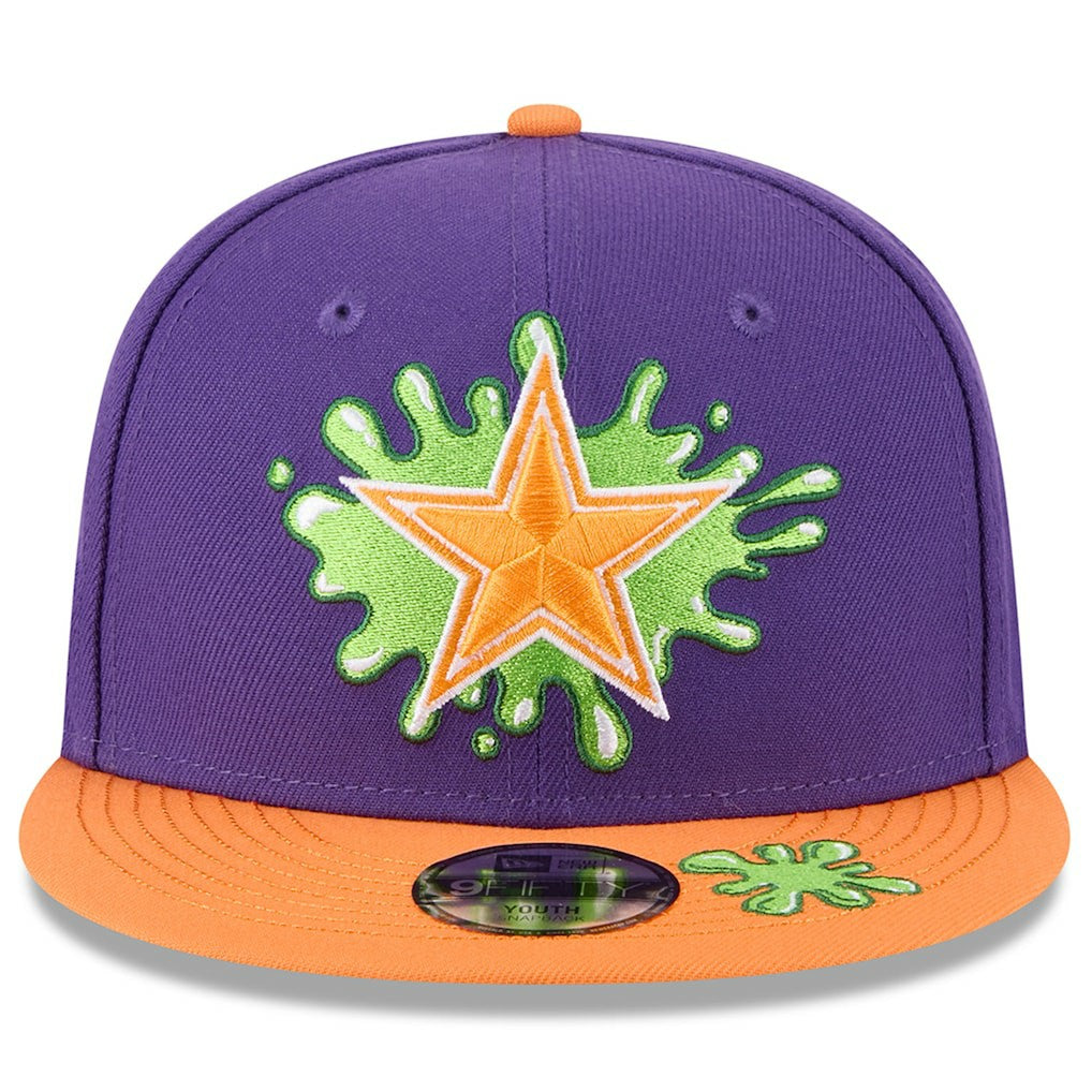 Dallas Cowboys New Era Youth Nickelodeon Slime 9FIFTY Snapback Hat Purple/Orange | NFL