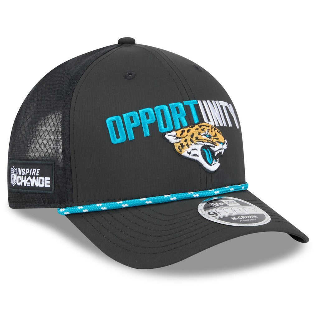 Jacksonville Jaguars New Era 2025 Inspire Change 9FORTY M-Crown Adjustable Hat Black | NFL