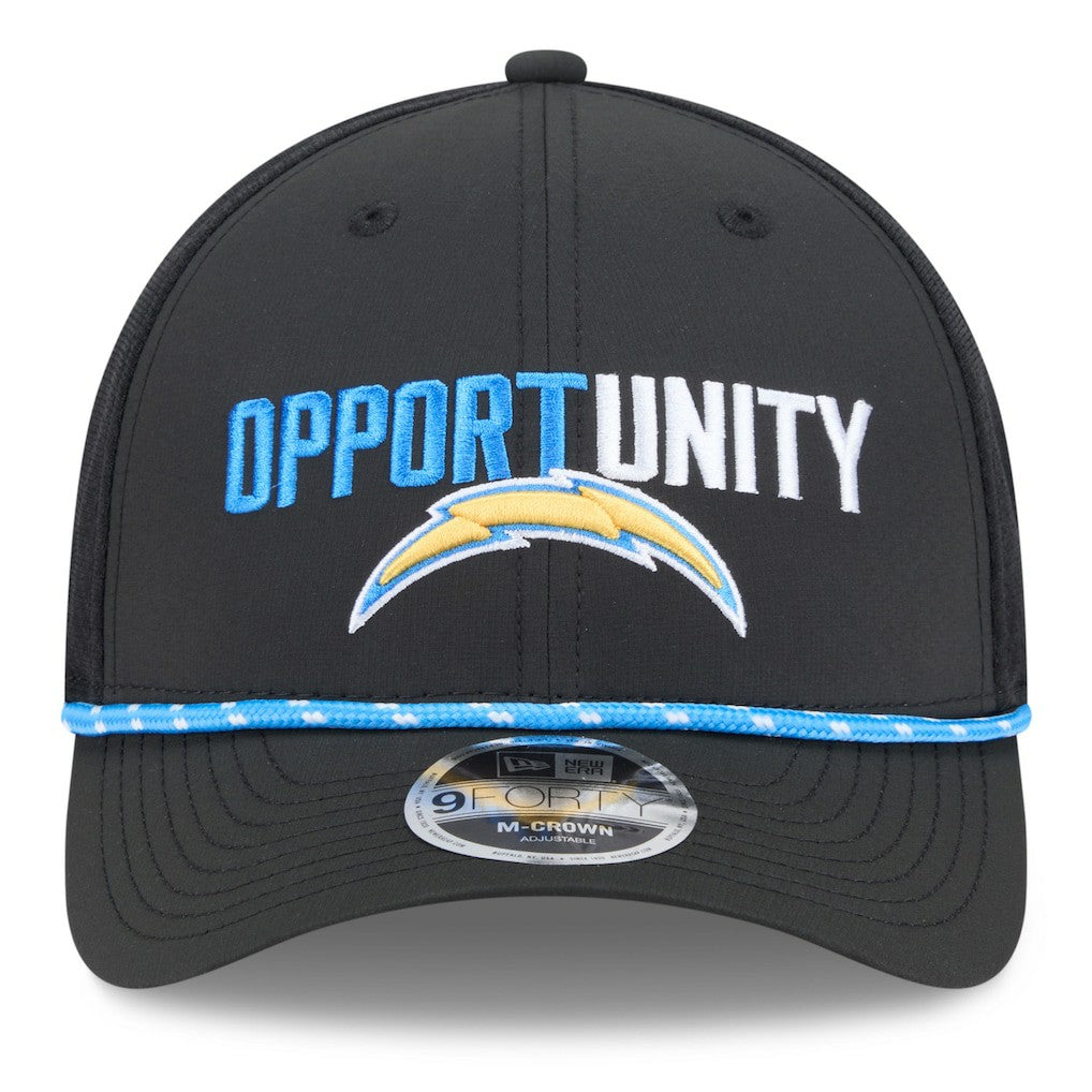 Los Angeles Chargers New Era 2025 Inspire Change 9FORTY M-Crown Adjustable Hat Black | NFL