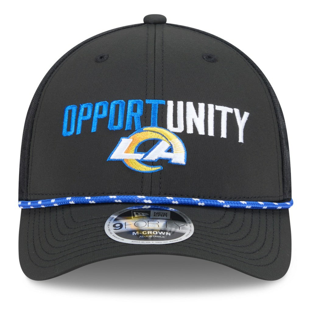 Los Angeles Rams New Era 2025 Inspire Change 9FORTY M-Crown Adjustable Hat Black | NFL
