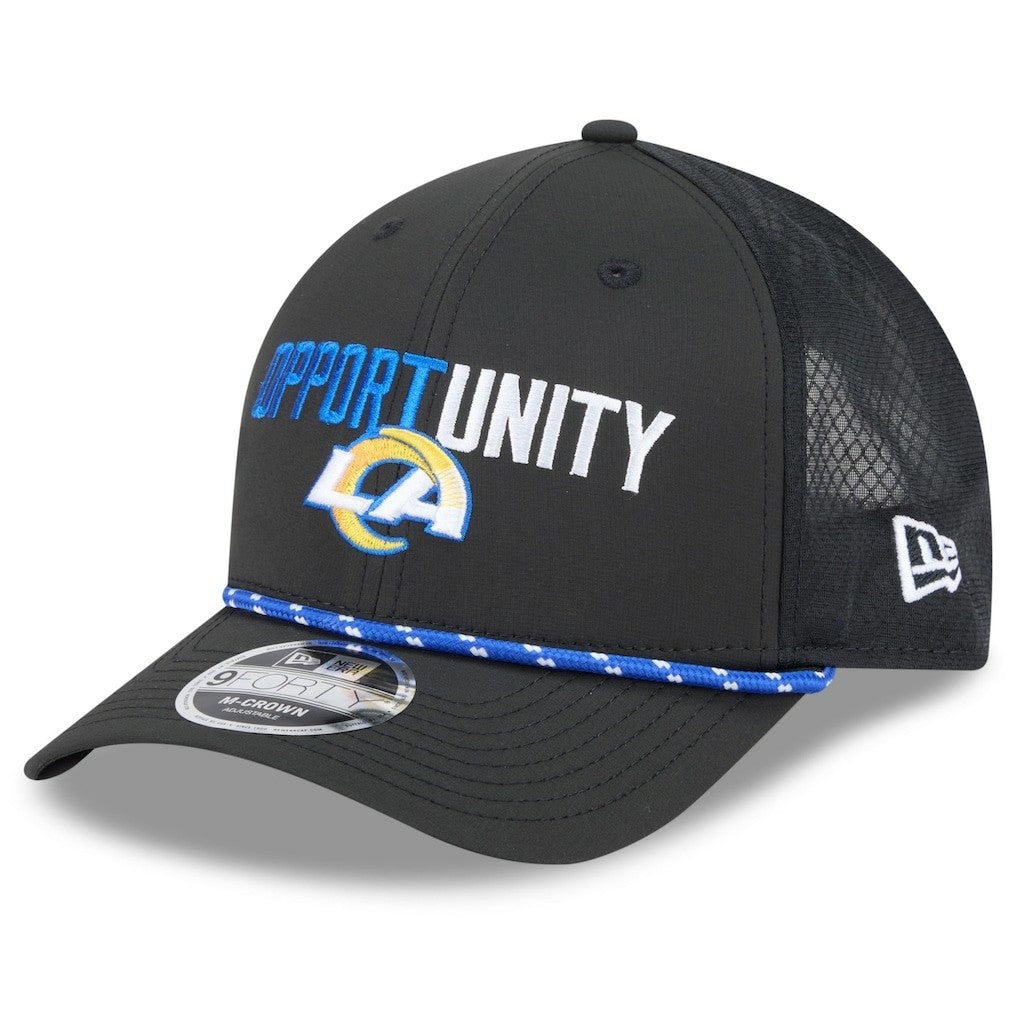 Los Angeles Rams New Era 2025 Inspire Change 9FORTY M-Crown Adjustable Hat Black | NFL