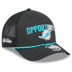 Miami Dolphins New Era 2025 Inspire Change 9FORTY M-Crown Adjustable Hat Black | NFL