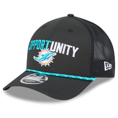 Miami Dolphins New Era 2025 Inspire Change 9FORTY M-Crown Adjustable Hat Black | NFL
