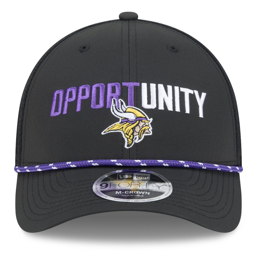 Minnesota Vikings New Era 2025 Inspire Change 9FORTY M-Crown Adjustable Hat Black | NFL