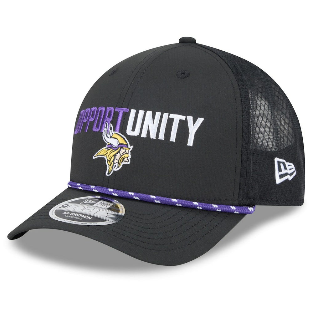 Minnesota Vikings New Era 2025 Inspire Change 9FORTY M-Crown Adjustable Hat Black | NFL