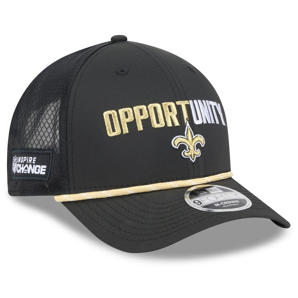 New Orleans Saints New Era 2025 Inspire Change 9FORTY M-Crown Adjustable Hat Black | NFL