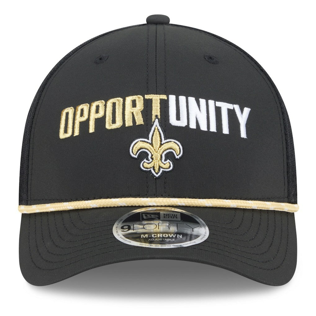 New Orleans Saints New Era 2025 Inspire Change 9FORTY M-Crown Adjustable Hat Black | NFL