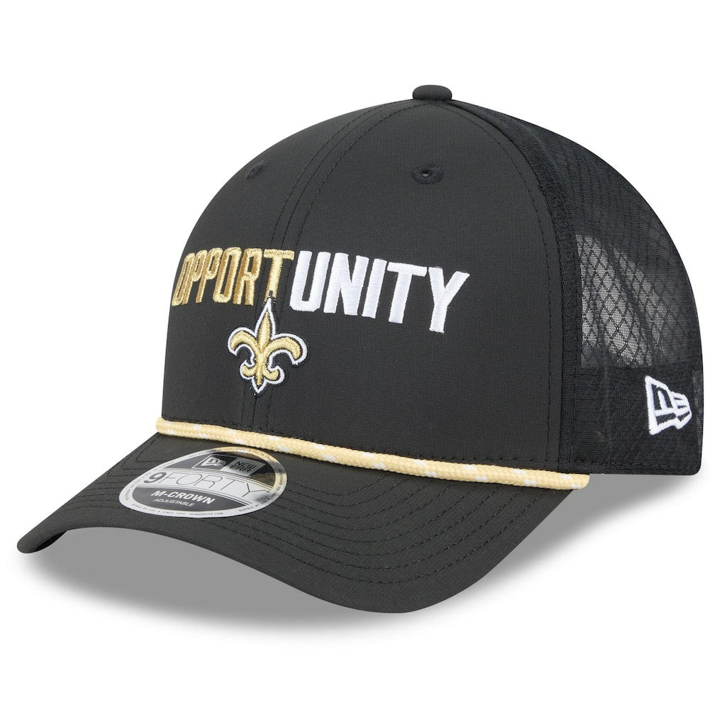 New Orleans Saints New Era 2025 Inspire Change 9FORTY M-Crown Adjustable Hat Black | NFL