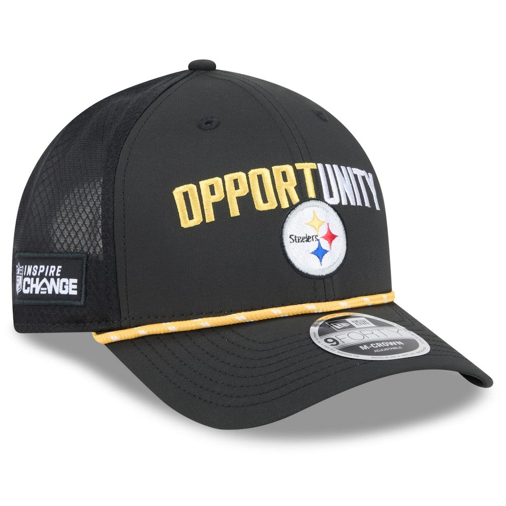 Pittsburgh Steelers New Era 2025 Inspire Change 9FORTY M-Crown Adjustable Hat Black | NFL