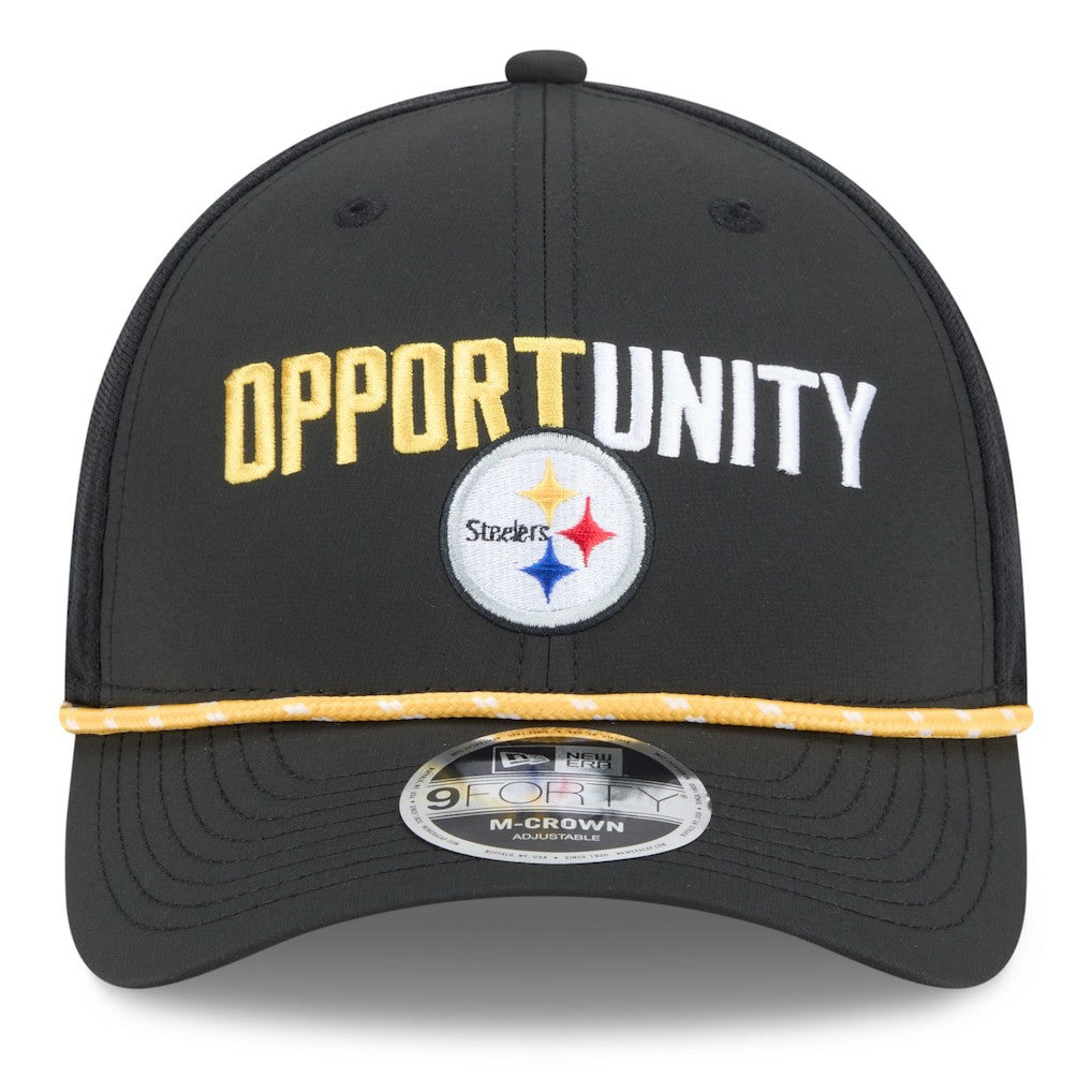 Pittsburgh Steelers New Era 2025 Inspire Change 9FORTY M-Crown Adjustable Hat Black | NFL