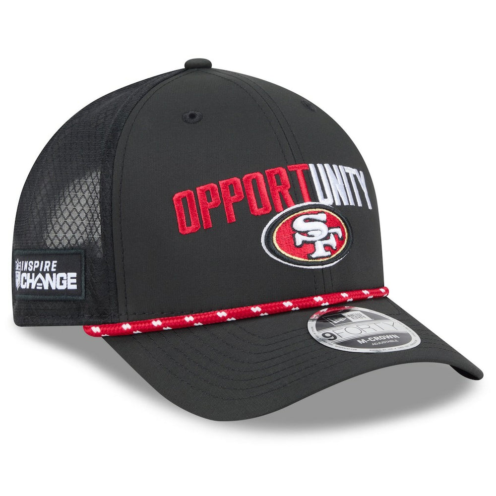 San Francisco 49ers New Era 2025 Inspire Change 9FORTY M-Crown Adjustable Hat Black | NFL